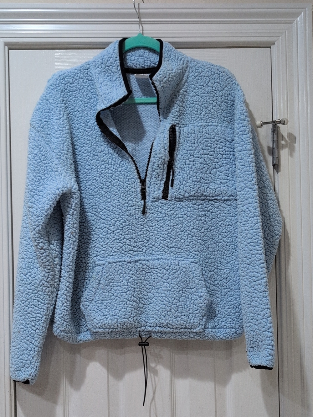 No Boundaries Light Blue Sherpa Half-Zip Pullover